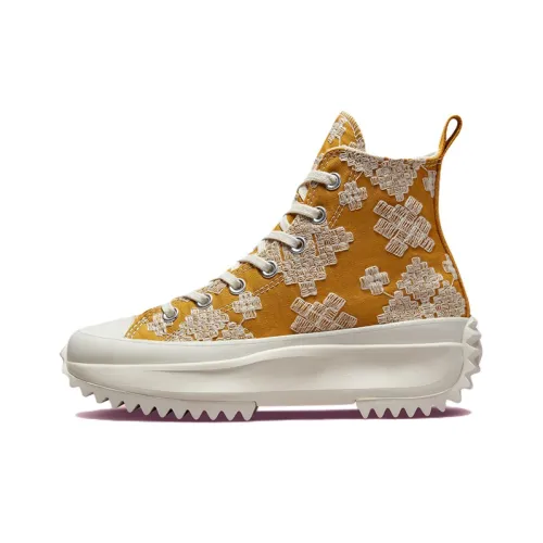Converse Run Star Hike Платформа Высокий Топ Кеды Унисекс Имбирно-желтый