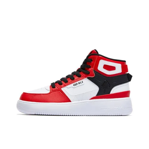 QIAODAN Устойчивые к истиранию высокие кроссовки для скейтбординга унисекс томатно-красный