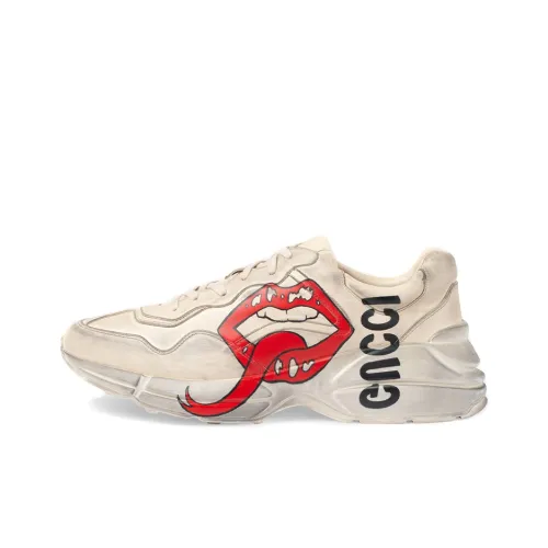 GUCCI Rhyton Low Топ Толстая подошва Кроссовки Мужские Айвори Белый