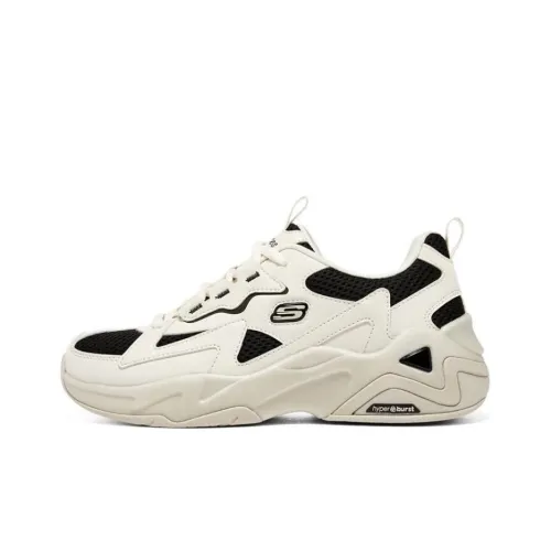 Skechers D'LITES HYPER BURST Hyper Burst Пузырьки Панда Обувь Низкий Топ Толстая Подошва Женская Черный Белый