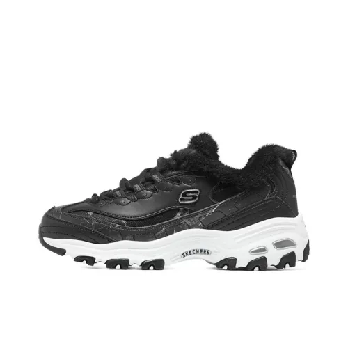 Skechers D'LITES 1,0 Low Топ Толстая подошва Кроссовки Женские Черные