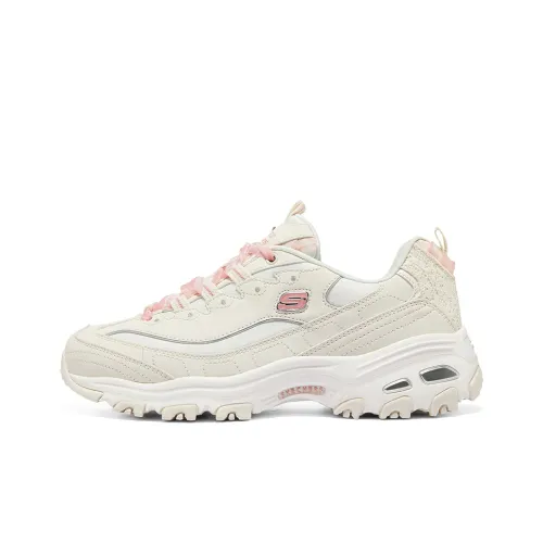 Skechers D'LITES 1,0 D'LITES Low Топ Толстая подошва Кроссовки Женские Розовые Белые