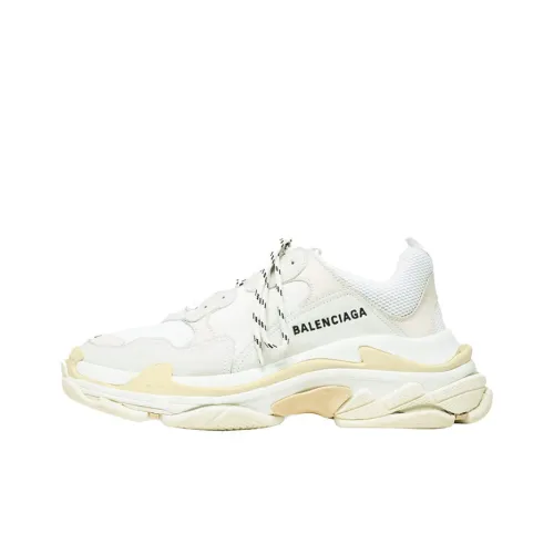 Balenciaga Triple S Low Топ Толстая подошва Кроссовки Мужские Белые