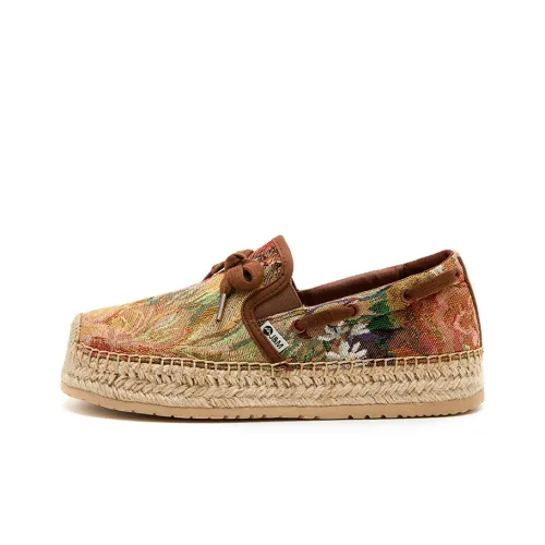 Joy&Mario Low-Top Canvas Shoes Brown Women's