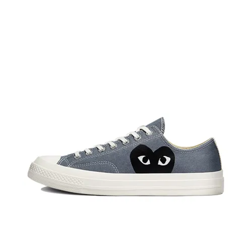 CDG Play x Converse 1970s Chuck Taylor All Star Износостойкий и Легкий Низкий Топ Кеды Унисекс Серый Черный