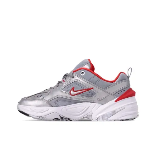 Nike M2K Tekno Амортизация Устойчивые к воздействию Низкий Топ Толстая подошва Кроссовки Женские Серебряный