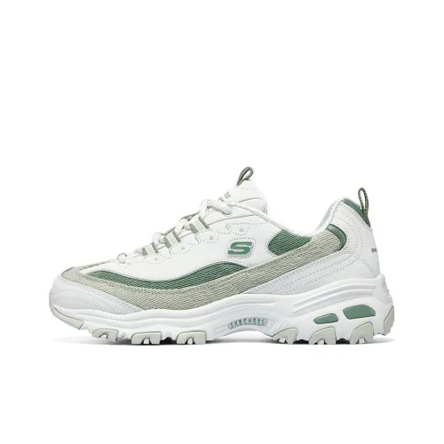 Skechers массивные кроссовки с низким верхом, белые и зеленые, женские