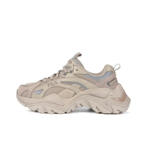 FILA Fishbone Дышащий Moisture Wicking Покрытие Низкий Топ Толстая подошва Кроссовки Унисекс Коричневый Серый Корейский стиль