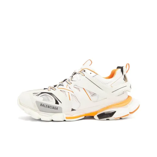Balenciaga Track LED Low Топ Толстоподошвенные кроссовки Женские Белые Апельсиновые