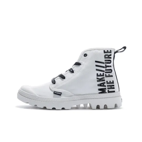 Palladium Pampa Hi Будущее Устойчивый к истиранию Высокий верх Кеды Унисекс Белый