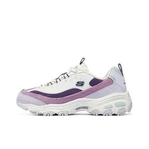 Skechers массивные кроссовки с низким верхом, белые и фиолетовые, женские