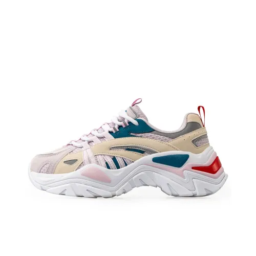 FILA FUSION Fishbone Низкий Топ Толстая Подошва Кроссовки Женские Белые Фиолетовые