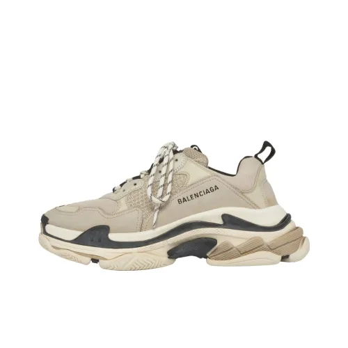 Balenciaga Triple S Low Топ Толстоподошвенные кроссовки Мужской Ванильный Состаривание