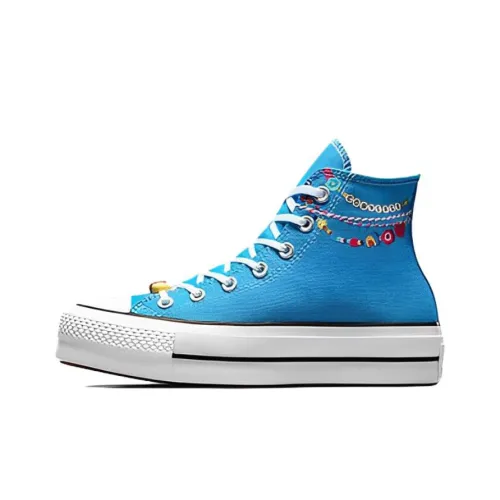 Converse Chuck Taylor All Star Lift Платформа Вышитый Браслет Высокие Кеды Женские Синие Белые