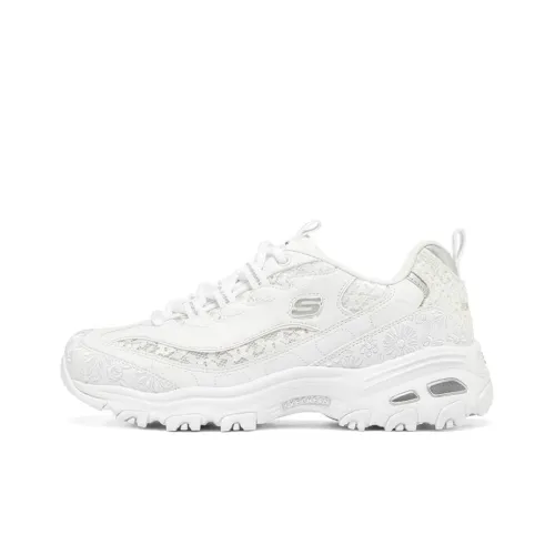 Skechers D'LITES 1,0 D'LITES Sweetheart Bear Low Top Cushioned Sneakers Women's White