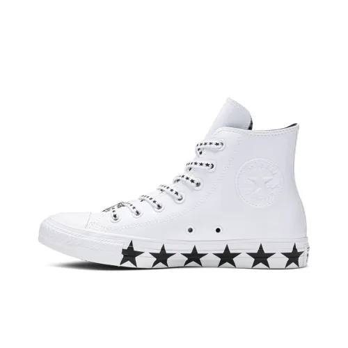 Miley Cyrus x Converse Chuck Taylor All Star Hi 'Stars' High Top Shoes Women's Pearl White Black Мили Цирс x Converse Chuck Taylor All Star Hi 'Stars' Высокие Кеды Женские Жемчужно-белый Черный