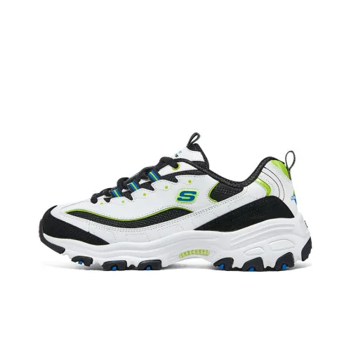 Skechers D'LITES 1,0 Earth Низкий Топ Толстая Подошва Кроссовки Женские Белые Черные Синие