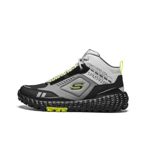 Skechers Monster Устойчивые к истиранию MID Топ Толстая подошва Мужские Серый Черный