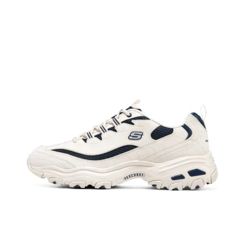 Skechers D'LITES 1,0 Low Топ Кроссовки с Толстой Подошвой Мужские Белые и Синие