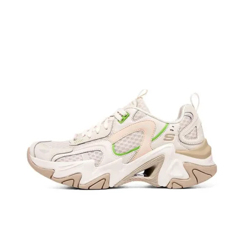 Skechers Stamina V3 Low Топ Толстая подошва Кроссовки Женские Белые Коричневые Зеленые