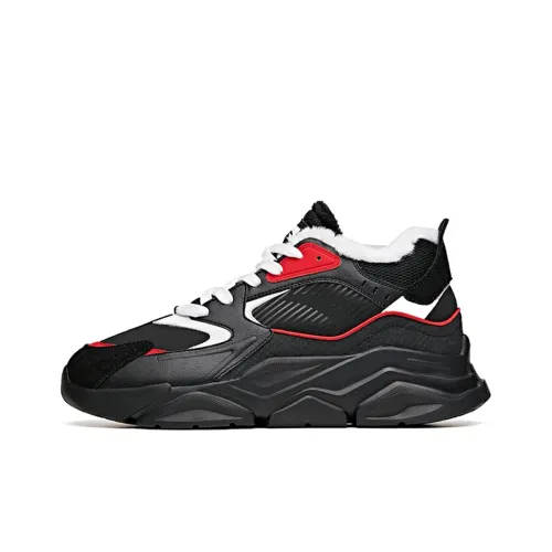 ANTA Life Collection Противоскользящий Устойчивый к истиранию Низкий Топ Кроссовки с толстой подошвой Мужские Черные Красные