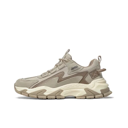 JEEP Устойчивые к истиранию Низкие Топ Кроссовки для мужчин Песочного цвета