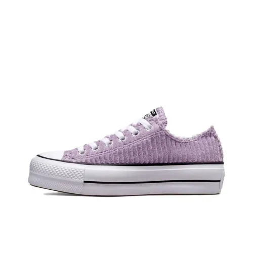Converse Chuck Taylor All Star Lift Платформа Surplus Вельвет Низкий Топ Кеды Женские Фиолетовый