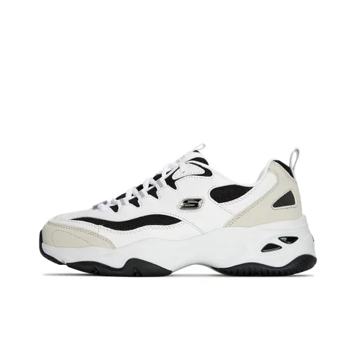 Skechers D'LITES 4,0 Milk Tea Bear Low Top Cushioned Sneakers Women's White Black