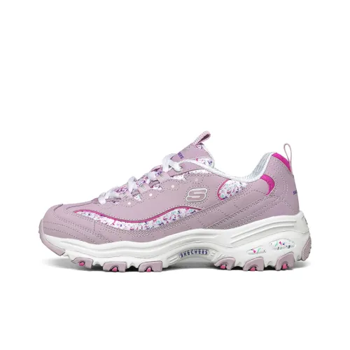 Skechers D'Lites D'Lites Амортизация Низкий Топ Толстая Подошва Кроссовки Женские Персиково-Розовый