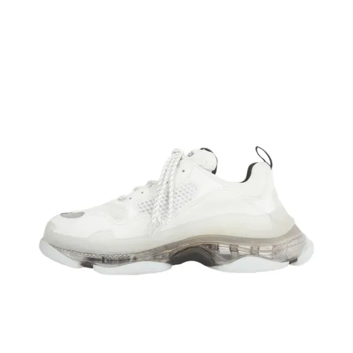 Balenciaga Triple S Clear Sole Low Топ Толстоподошвенные кроссовки Мужской Белый черный