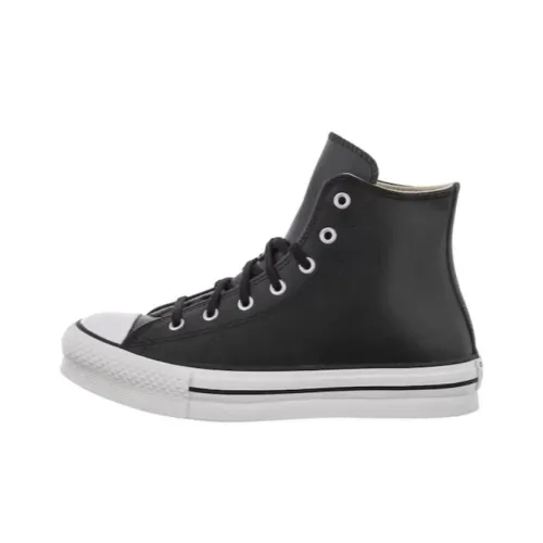 Converse Chuck Taylor All Star ЭВА Lift Hi Кожаный черный Высокие кеды Унисекс Черный белый