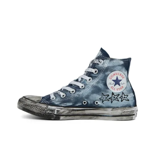 Converse Chuck Taylor All Star Hand Разрисованный Граффити Топ Высокие Кеды Унисекс Граффити Синий