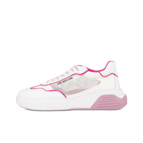 LOVE MOSCHINO Star Love Низкий Топ Повседневная Обувь Женская Белая Розовая