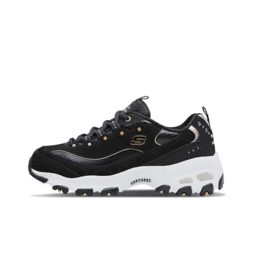 Skechers D'Lites Легкий Низкий Топ Кроссовки с Толстой Подошвой Женские Черные