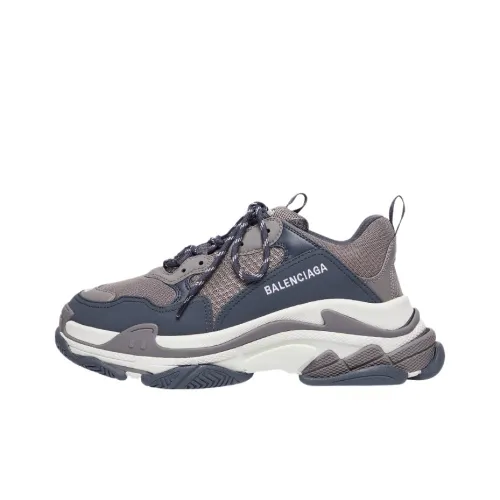 Balenciaga Triple S Low Топ Толстая подошва Кроссовки Мужские Серый Синий