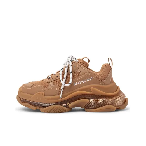 Balenciaga Triple S Low Топ Толстая подошва Кроссовки Женские Коричневые