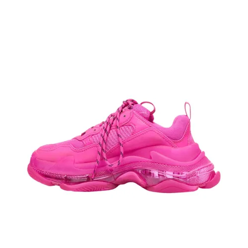 Balenciaga Triple S Clear Sole Low Топ Толстоподошвенные кроссовки Женские Розовый