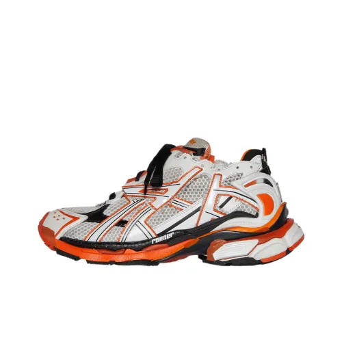 Balenciaga Runner Low Топ Толстоподошвенные кроссовки Женские Белые Апельсиновые