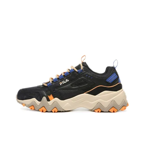 FILA Fellow Low Топ Толстая подошва Кроссовки Унисекс Черный Оранжевый Корейский стиль
