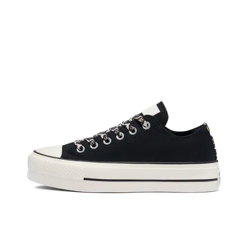 Конверс Платформа Chuck Taylor All Star Low Топ Кеды Женские Черный Белый