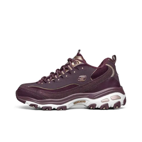 Skechers D'Lites Low Топ Толстая подошва Кроссовки Женские Бордовый