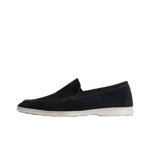 Loro Piana Summer Walk Мужские повседневные туфли Низкий топ Темно-синий Мужской