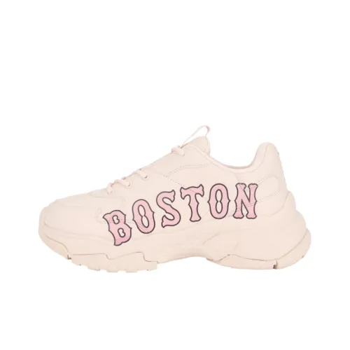 Mlb Base Logo Big Ball Chunky P Бостон Низ Прочный Устойчивый к истиранию Низкий Топ Толстая подошва Кроссовки Унисекс Розовый