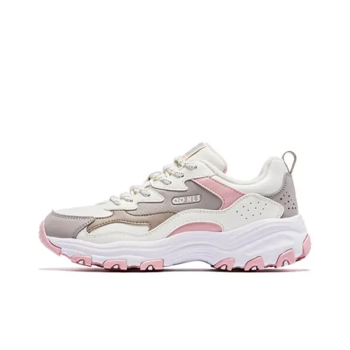 QIAODAN Slip-resistant Увеличение Высоты Термический Низкий Топ Кроссовки с Толстой Подошвой Женские Пыльно-Розовый