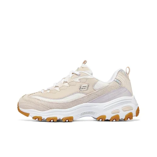 Skechers D'LITES 1,0 Low Топ Толстая подошва Кроссовки Женские Бежевые