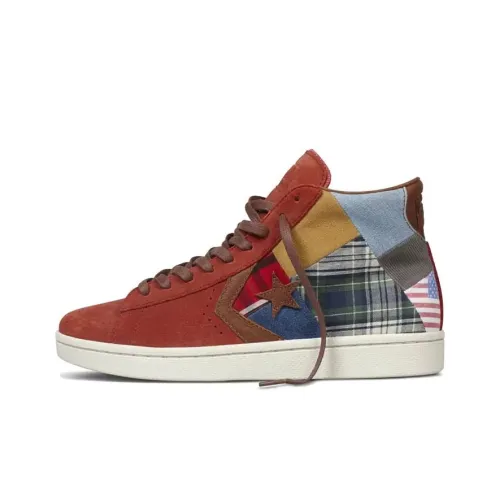 Конверс Cons Pro Leather MID 'Stussy Tobasco' MID Топ Кеды Унисекс Коричнево-красный