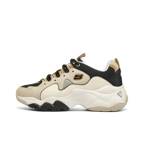 Skechers D'LITES 3,0 Пена Медвежонок Низкий Топ Толстая Подошва Кроссовки Женские Натуральный Черный