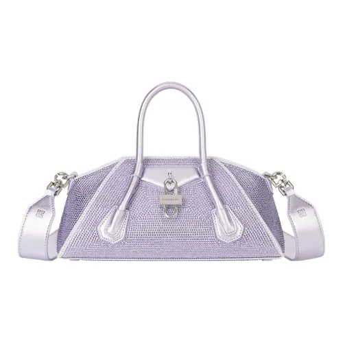 GIVENCHY Antigona Rhinestone Satin Crossbody Bag Mini Shoulder Bag Women's Purple