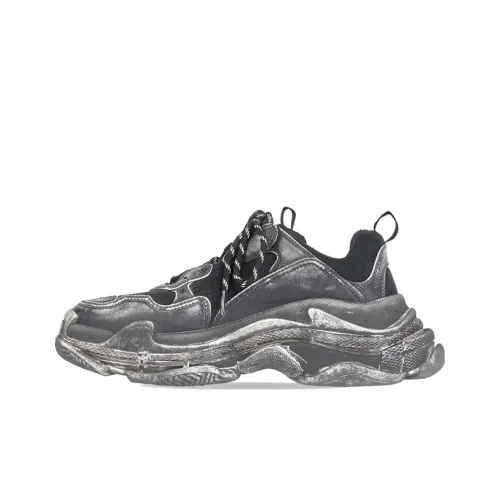 Balenciaga Triple S Low Топ Толстоподошвенные кроссовки Женские Черный