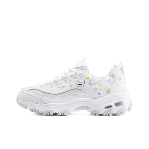 Skechers D'LITES 1,0 Heartthrob Медвежонок Низкий Топ Толстая Подошва Кроссовки Женские Белые